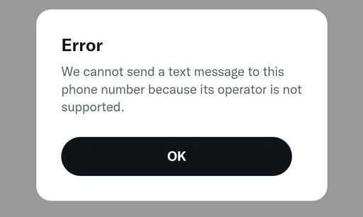 Мы не можем отправить текстовое сообщение на этот номер телефона, потому что его оператор не поддерживается