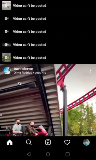 Видео из инстаграма не может быть опубликовано 
