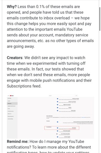 Почему YouTube удалил уведомления по электронной почте