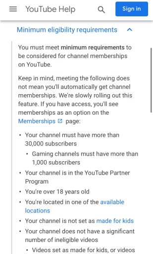 Требования для подписки на канал YouTube