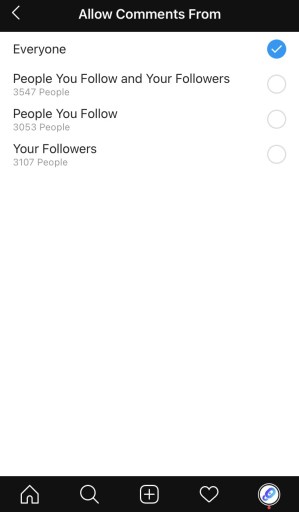 Как выбрать, кто может комментировать ваши посты в Instagram