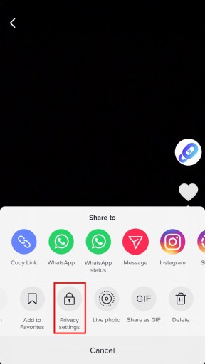 Настройки конфиденциальности видео TikTok 
