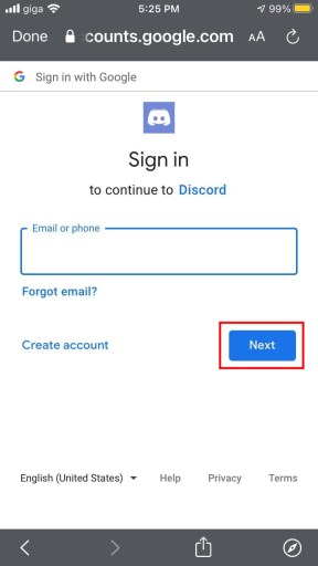 Войдите с помощью Google, чтобы продолжить Discord