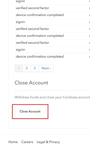 Coinbase закрыть счет