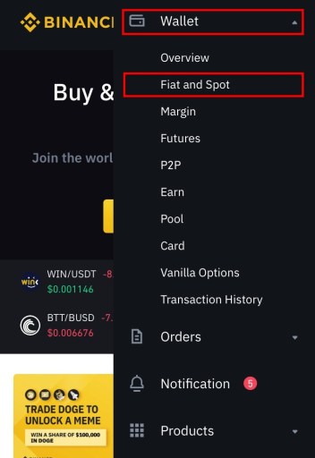 Фиатный и спотовый кошелек Binance