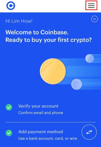 Значок меню Coinbase