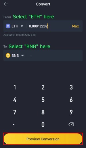 Как обменять ETH на BNB