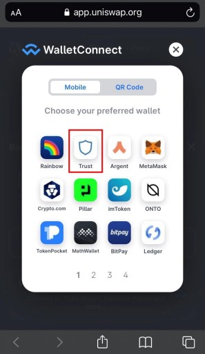 Как подключить Uniswap к Trust Wallet