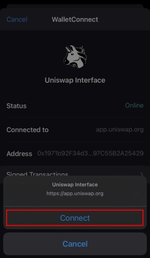 Подключиться к интерфейсу Uniswap