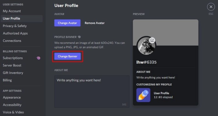 Как получить баннер профиля Discord