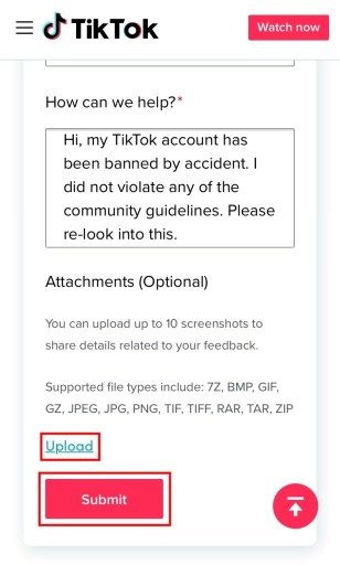 Как обжаловать бан в TikTok