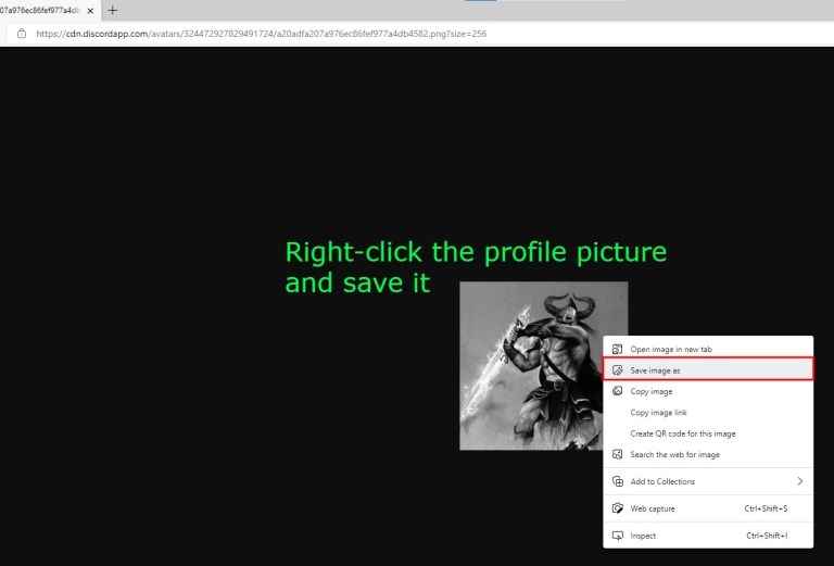 Как сохранить изображение профиля Discord