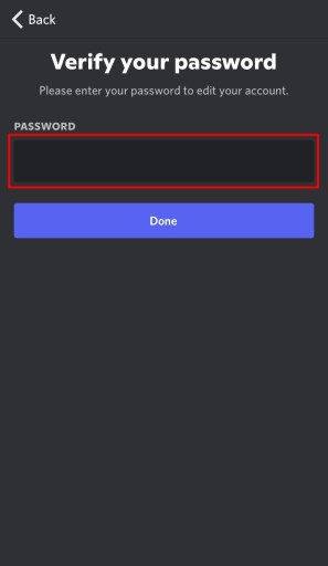 Подтвердите свой пароль в Discord