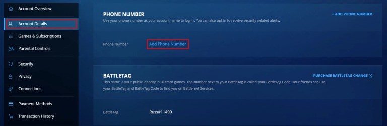 Как добавить свой номер телефона в Blizzard