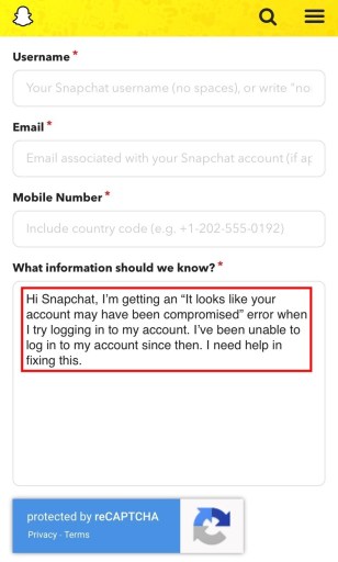 Как исправить скомпрометированную учетную запись Snapchat