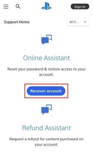Восстановите свою учетную запись PlayStation