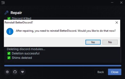 Переустановите BetterDiscord