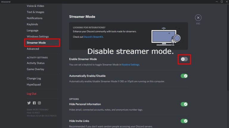 Дискорд режим стримера