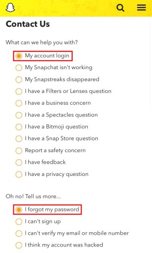 Как сбросить пароль Snapchat без электронной почты или номера телефона