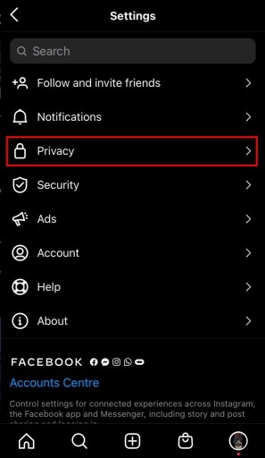 Настройки конфиденциальности в инстаграме