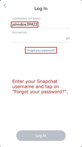 Забыли пароль в Snapchat