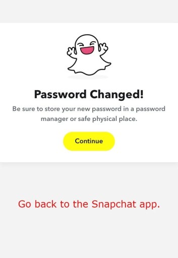 пароль от снэпчата изменен