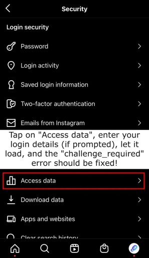 Как исправить Challenge Required в Instagram