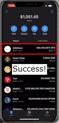 Баланс SafeMoon V2 на Trust Wallet