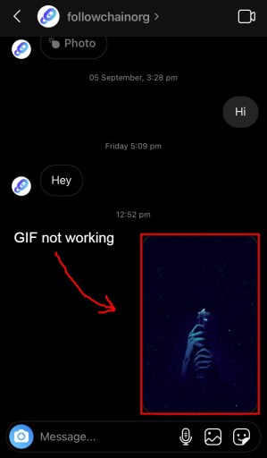 GIF не работает в инстаграме