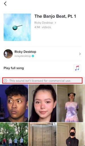 Этот звук не лицензирован для коммерческого использования TikTok