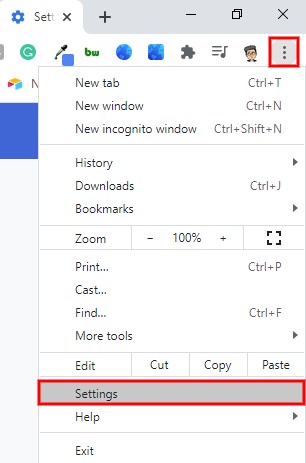 Настройки Chrome