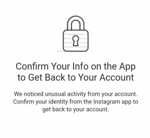 Подтвердите свою информацию в приложении Instagram