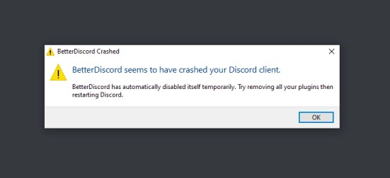 Сбой BetterDiscord