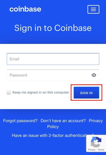 Войти на Coinbase