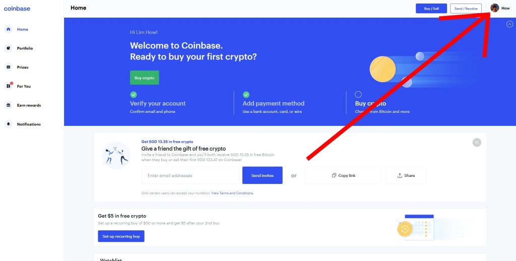 Изображение профиля Coinbase