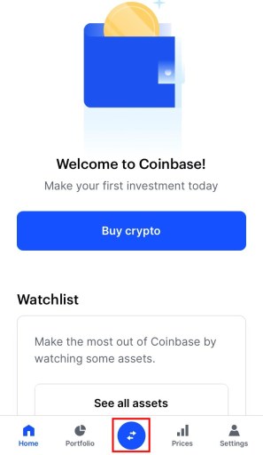 Приложение Coinbase 