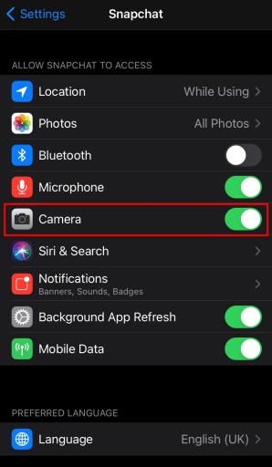 Как разрешить Snapchat доступ к вашей камере