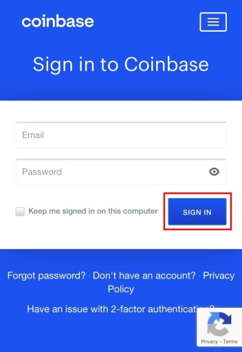 Войти на Coinbase