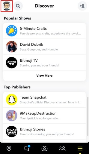 Изображение профиля в Snapchat