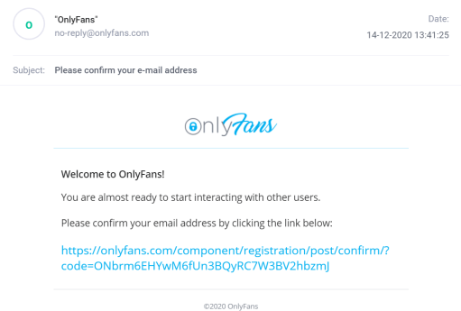 OnlyFans подтверждает адрес электронной почты