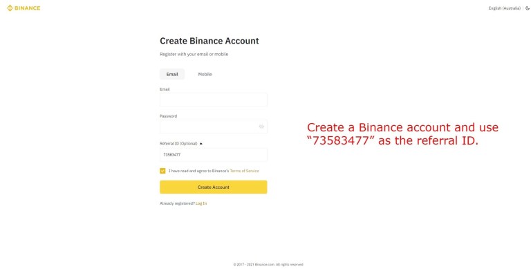 Идентификатор реферала Binance