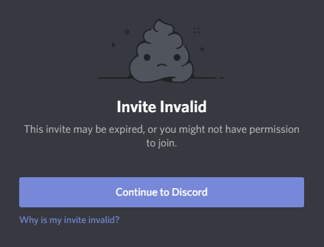 Приглашение в Discord недействительно