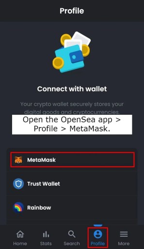 Подключить MetaMask к OpenSea