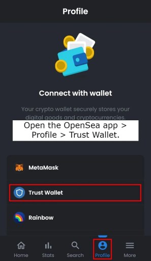 Подключить Trust Wallet к OpenSea