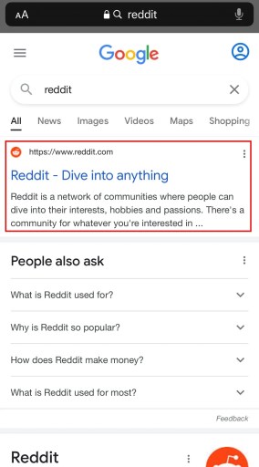 Реддит в Google