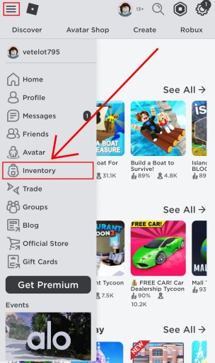 Инвентарь Роблокс