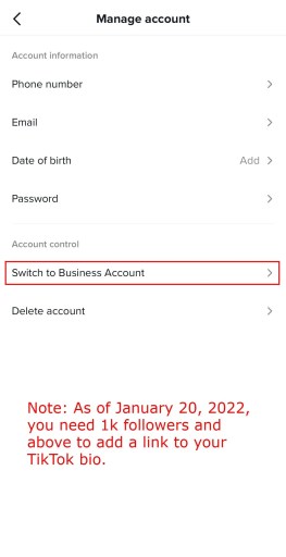 Как добавить ссылку в био TikTok с бизнес-аккаунтом