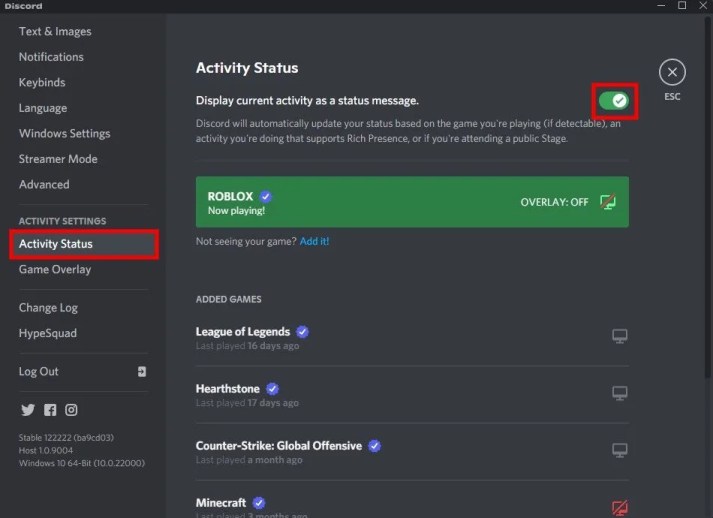 Добавьте Roblox в свой статус Discord