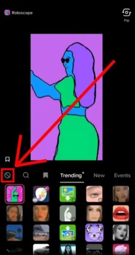 Как удалить фильтр ротоскопа в TikTok