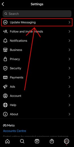 Обновление Instagram Messenger не работает